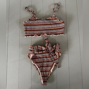 Montce Donna Rib Stripped Bikini Set, Small
